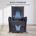 thumbnail image 3 of Aukfa Power Recliner Massage Chair with USB for Living Room Bedroom, Velvet, Gray, 3 of 8