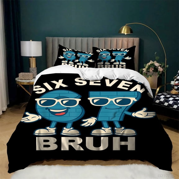 3pcs Bedding Duvet Cover Set Twin 67 Steal a Brainrot Comforter Set Soft Lightweight Duvet Cover with Zipper