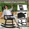 thumbnail image 4 of Spaco Porch Rocker Chairs Set of 2, 350 lbs. Wooden Rocking Chairs with High Back for Outdoor as Backyard, Lawn, Garden, Black, 4 of 11