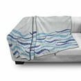 thumbnail image 3 of Modern Soft Flannel Fleece Throw Blanket, Abstract Old Ocean Life Yatcht Sea Lake Navy Waves Geometrical Image, Cozy Plush for Indoor and Outdoor Use, 50" x 60", Turquoise Navy Blue, by Ambesonne, 3 of 6