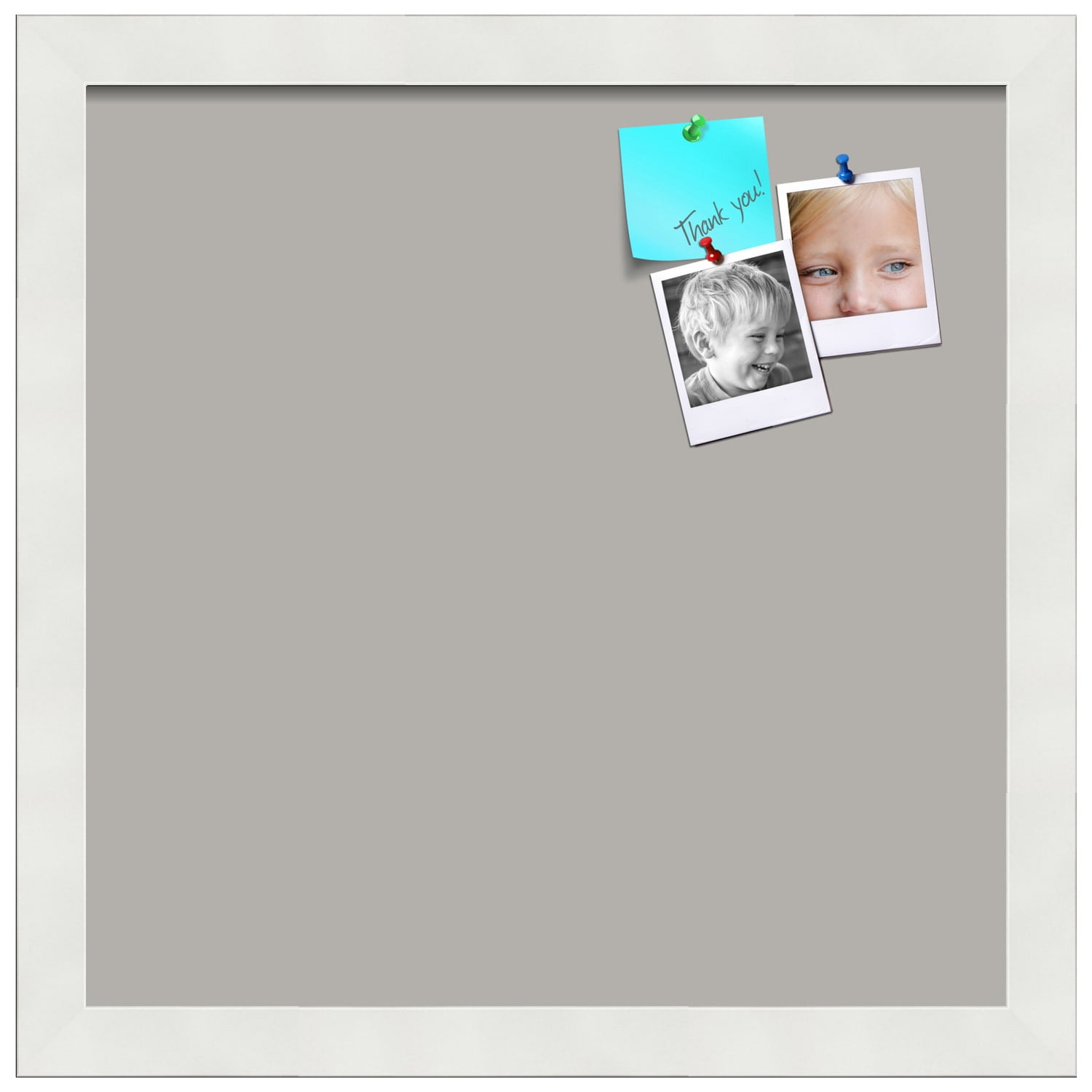 PinPix 13x13 Custom Cork Bulletin Board Dark Stone Poster Board Has a Fabric Style Canvas Finish, Framed in Dark Stone, by ArtToFrames (PinPix-1808)