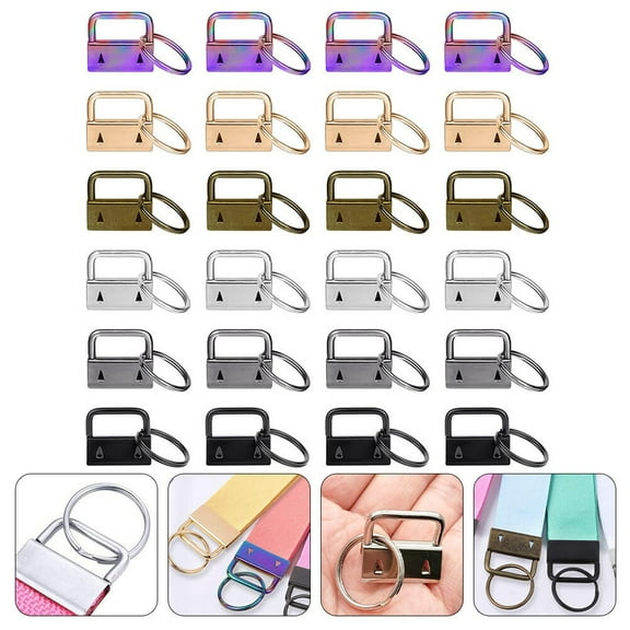 ELAYARD 42-Piece Iron Keychain Fob Set in Assorted Colors, Holders for Key Accessories