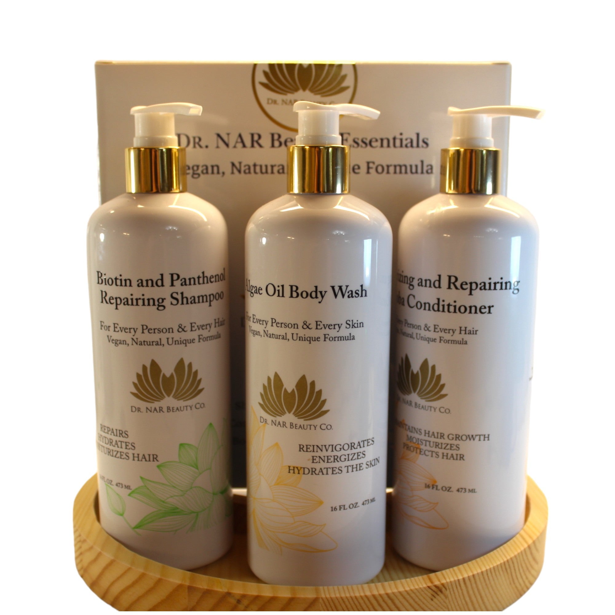 Dr. NAR Beauty Body Wash, Shampoo & Conditioner Set &ndash; Natural & Vegan Skin and Hair Care Bundle &ndash; Moisturizing, Hydrating & Nourishing &ndash; Sulfate-Free Formula,