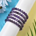 thumbnail image 2 of 10pcs Amethyst Beaded Stretch Bracelets Round 2-1/8 inch(55mm) Bead: 8~9mm, 2 of 5