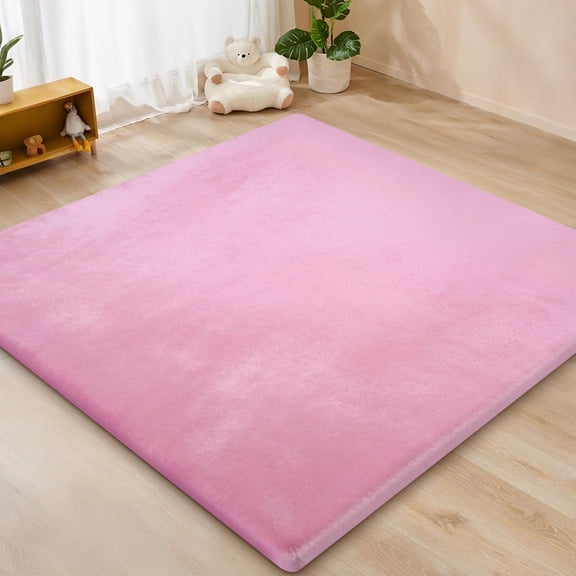 Babyeap Baby Play Mat, 1.3" Thick Foam Cushion,50"x50" Mat for Floor Cushion,Pink