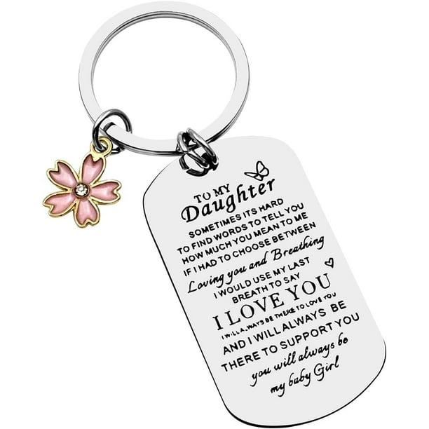 HAHADAXA To My Daughter Keychain Love Gifts Christmas Gifts for Daughter from Mom Dad Inspirational Birthday Graduation Thanksgiving New Year Gifts Wedding Jewelry for Step Teen Adult Girls Walmart