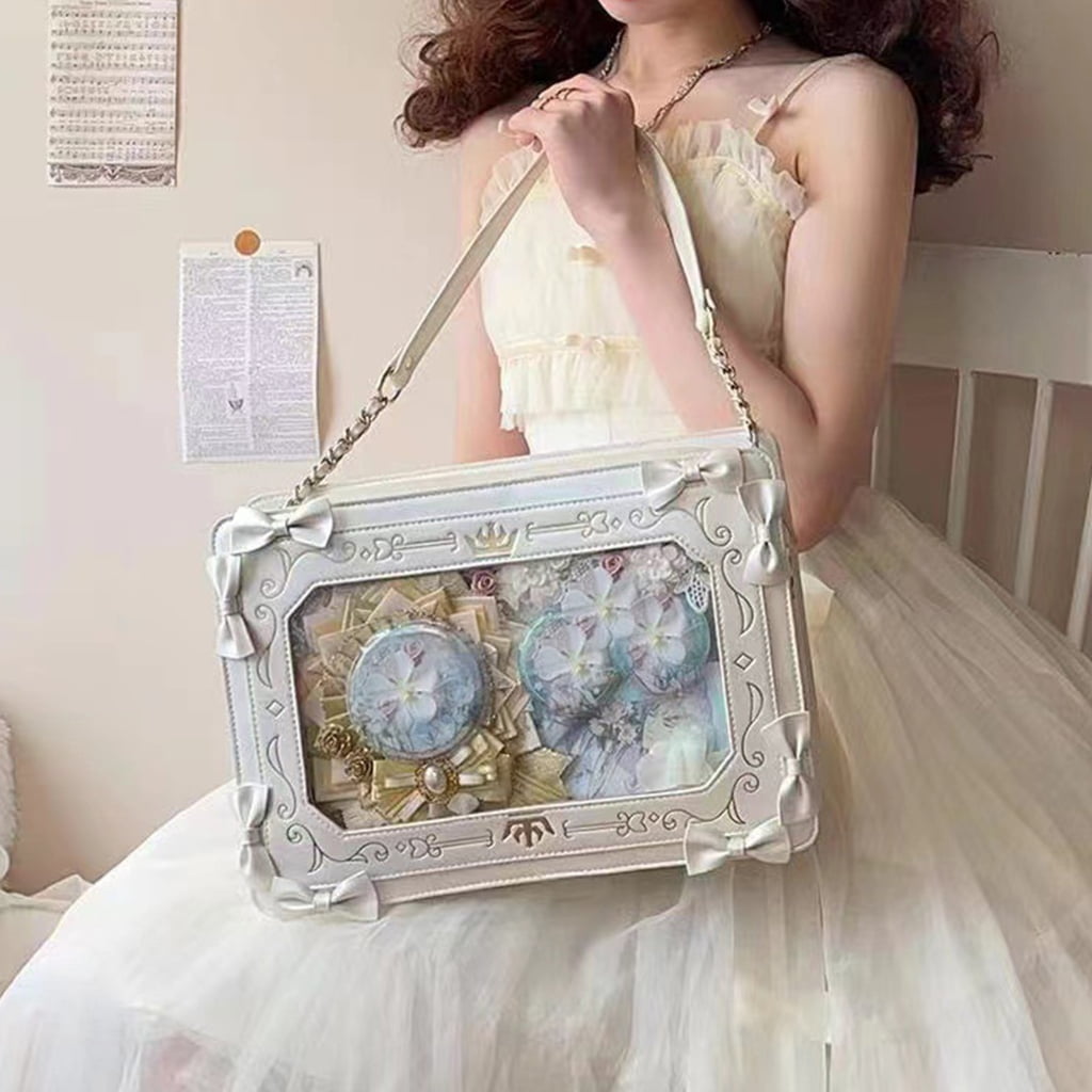 tegongse Harajuku Ita Bag Crossbody Shoulder Bag Handbag Transparent Itabag Messenger Bag Fashion Satchel Handbag Daypacks Gifts