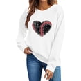 thumbnail image 5 of Gamivast Graphic Sweatshirts for Women Game Day Glitter Heart Baseball Stitching Print Crew Neck Long Sleeve Pullover Tops Casual Athletic Wear, 5 of 5