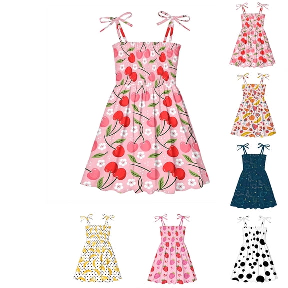YHAJDS Girls Sleeveless Dress Cami Tube Top V Neck Midi Summer Sundress