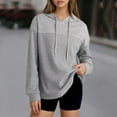 thumbnail image 4 of Waffle Knit Hoodies for Women 2025 Fall Winter Long Sleeve Casual Plain Hooded Sweatshirt Pullover Tops, 4 of 5