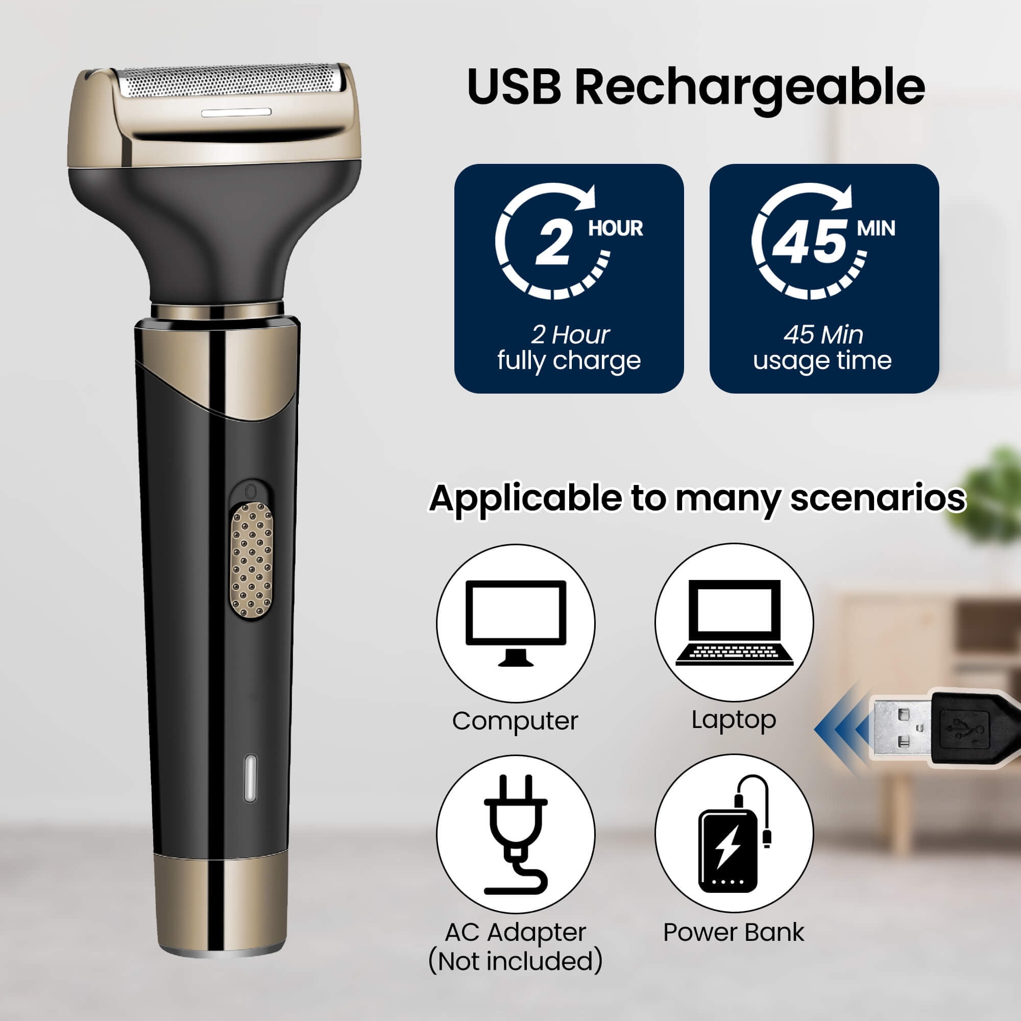 4 in 1 Electric Shaver for Men & Women, Waterproof Razor