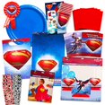 thumbnail image 1 of Superman Party Supplies Ultimate Set - Decoraciones para fiesta de cumpleaños de Superman Cape Table Cover Invitaciones y más Superman Party Supplies 608631583895, 1 of 1
