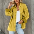 thumbnail image 5 of Jean Jackets Women Women Distressed Denim Jacket With Frayed Edges With Hem Long Sleeve European Style Denim Jacket Women Yellow L, 5 of 6