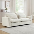 thumbnail image 3 of 86.6" Oversize Corduroy Sofa Couch, Modular Couch with Storage Ottoman, Couch Deep Seat Couches for Modern Living Room/Apartment/Office(Beige), 3 of 9
