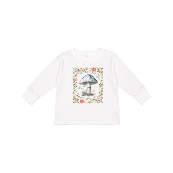 Inktastic Cottagecore Mushroom Lover Girls Long Sleeve Toddler T-Shirt