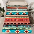 thumbnail image 2 of jejeloiu Vintage Geometric Rhombus Full Size Sheets,Colorful Aztec Triangle Bed Sheets For Men Women 4-Piece, 2 of 7
