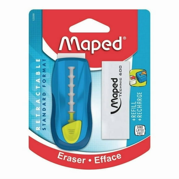 Maped Gomme Universelle avec Recharge - Bleu, Gomme Standard