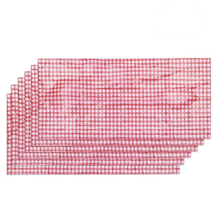 

6pcs Red White Checkered Tablecloth Plastic Disposable Grid Table Cover for Wedding Banquet Restaurant Party Holiday Dinner - 13