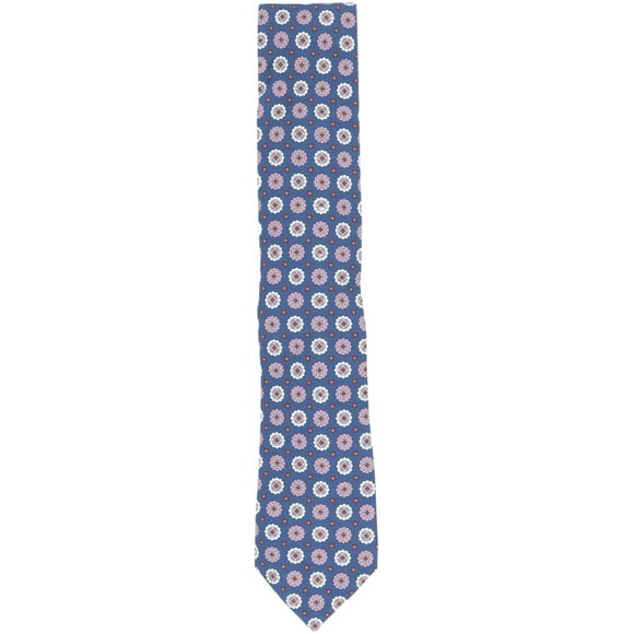 Altea Men's Blue / Purple Red White Lined Flower Design Necktie - One Size