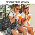 thumbnail image 5 of Large Capacity Tote Bag,Black Cartoon Dinosaurs Fossils Pattern Handbag Fashion Luxury Tote Bag,15.7"x13"x 5.1" Inches,Laptop Compatible, 5 of 6