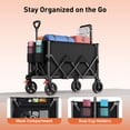 thumbnail image 6 of CHITOOMA Wagon Cart Foldable, 350LBS Collapsible Wagon, 160L Large Capacity Utility Cart with Side Pocket for Camping, Shopping & Outdoor Activities, 6 of 8