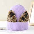 thumbnail image 4 of Generic Beanie Hat for Women Cute Cat Ear Beanie Winter Hat with Horns Beanie Hats Knit Cuffed Warm Ski Caps Women's Elastic Knitting Cold Hat Ski Hat Warm Hat, 4 of 5