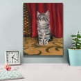 thumbnail image 4 of Epic Graffiti 'Grey Kitten And Red Curtain' by Janet Pidoux, Canvas Wall Art, 12"x16", 4 of 8