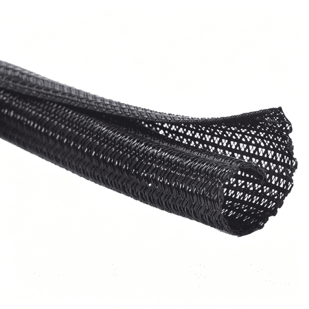 GJX 10Ft-1In Cord Protector Wire Loom Tubing Cable Sleeve Split Sleeving for Usb Cable Power Cord Audio Video Cable-Protect Cat from Chewing Cords-Black