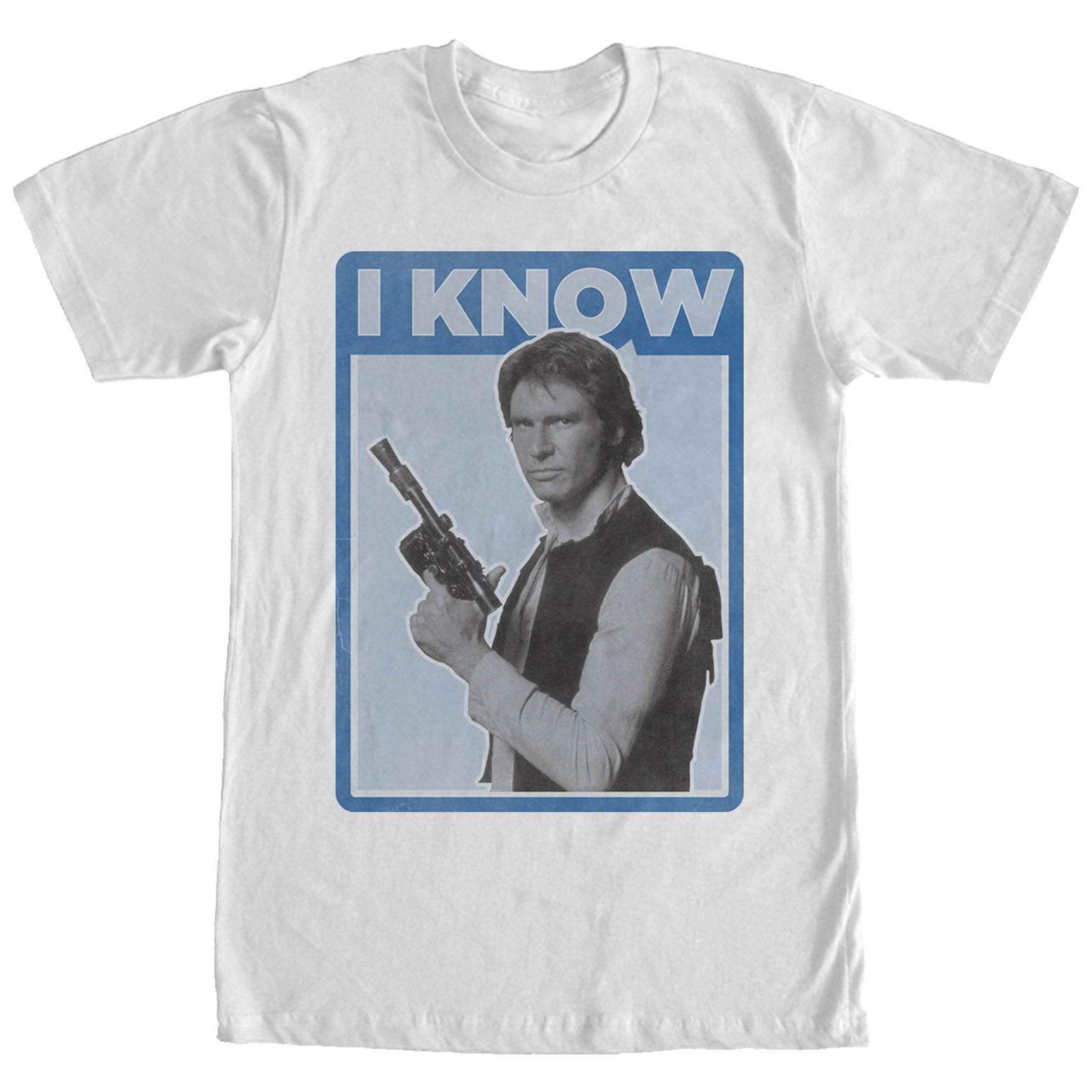Men s Star Wars Han Solo Quote I Know T Shirt White Large Walmart