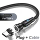 thumbnail image 3 of AUFU-Cable magnético de carga rápida 5A, Cable USB tipo C giratorio 540, para iPhone 14, Samsung, Xiaomi, Realme, 3 of 5