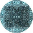 thumbnail image 1 of Ahgly Company Indoor Round Oriental Light Blue Industrial Area Rugs, 6' Round, 1 of 4