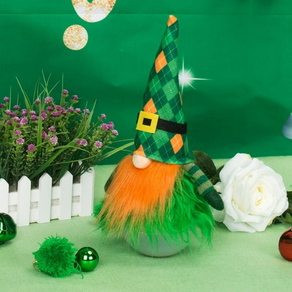 LSLJS St. Patrick's Day Gnomes, St Patrick’s Day Decorations Faceless Doll Rudolph Ornaments Irish Green Gnomes Plush Doll Gifts for Him Her St. Patricks Day Gnomes Plush for Home Holiday Decort