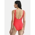 thumbnail image 3 of No Boundaries Women's Herringbone Crinkle One Piece Swimsuit, Sizes XXS-XXL, 3 of 5