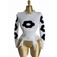 thumbnail image 4 of Women'S Ripped Knitted Cropped Sweater for Party Clubwear with Long Sleeves White 1 One Size, 4 of 8