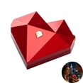 thumbnail image 4 of Caja para anillos con forma de corazón poliédrico, romántica, con forro de terciopelo, geométrica, para bodas, compromisos y propuestas., 4 of 8