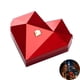 thumbnail image 4 of Caja para anillos con forma de corazón poliédrico, romántica, con forro de terciopelo, geométrica, para bodas, compromisos y propuestas., 4 of 8