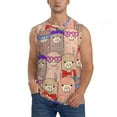 thumbnail image 2 of Lsque Cute Lamas Print Men's Cotton Blend Sleeveless Muscle Shirts (S-3XL)- Moisture Wicking, Odor Protection, UPF 30+,X-Large, 2 of 8