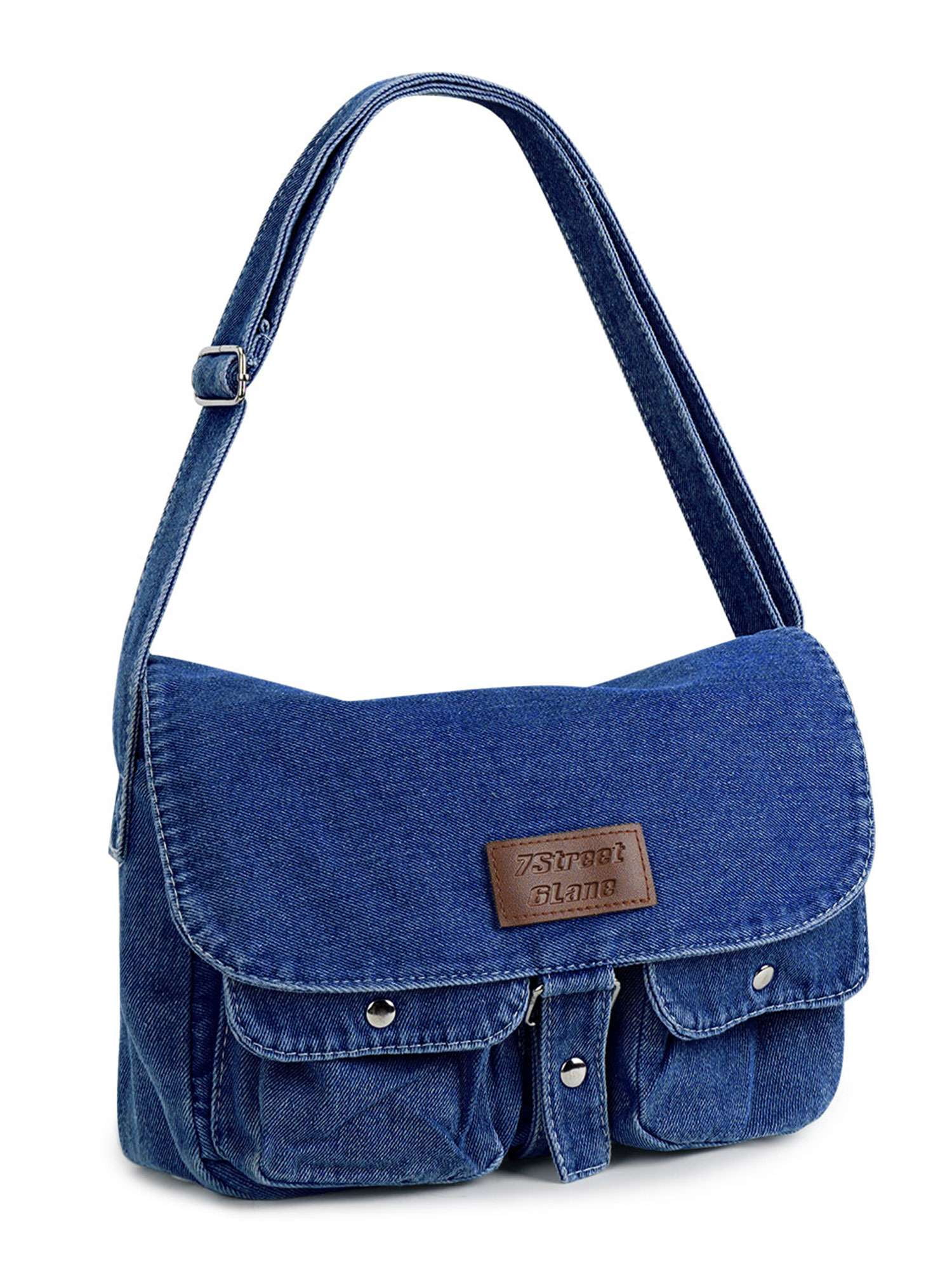 バッグ GRANCY 24ss DenimPantsStyle ShoulderBag Women's Retro Large Canvas Denim Shoulder Bag Denim