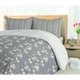 thumbnail image 5 of Ambesonne Flowers Insects Duvet Cover Sets, Iris Dragonflies, 2-King, Grey Yellow and White, 5 of 7