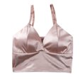 thumbnail image 1 of Sujetador sexy para mujer, chaleco pequeño, parte superior de tubo sedoso, ropa interior de verano con cuello en V, rosa rosa Inevent AP001263-03B, 1 of 7
