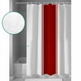 thumbnail image 4 of Red Shower Curtain, 72" x 72", Stripes Solid Color Waterproof Bathroom Curtain Washable Shower Curtain Set with 12 Hooks, 4 of 6