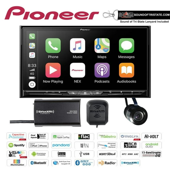 Pioneer AVIC-W8500NEX Navigation SiriusXM Tuner & Bullet Style Backup Camera