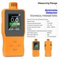 thumbnail image 2 of Ammonia Gas Detectors NH3 Gas Analyzers Meter Alarm Device Digital Gas Leak Detectors 0-100PPM, 2 of 7