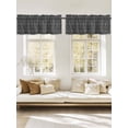 thumbnail image 3 of White Striped Window Valance, Black Background Modern Retro Geometric 2 Pack Decorative Curtain for Small Windows, Light Filtering Valance with 3” Rod Pocket, 54"W x 18"L, 3 of 9