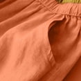 thumbnail image 5 of Busydd Women's Cotton Linen Skirt with Pockets Summer Beach Solid Color Elastic Waist Midi Skirt Comfortable Drawstring Slit Hem Long Skirts L, 5 of 9
