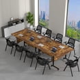 thumbnail image 2 of 10 Pack Folding Conference Table, 61 Inch Mobile Training Table with Wheels,Business Style Flip Top Seminar Tables for Small Office Meeting Room Classroom（Antique）, 2 of 8