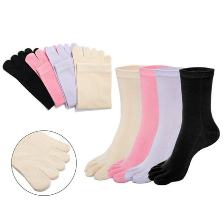 

Toe Socks Running Five Finger Crew Cotton for Men Women 3-4 Pack