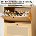 thumbnail image 6 of Hommpa Rattan Shoe Cabinet with 2 Flip Drawers & Adjustable Shelves 5 Tier Freestanding Tipping Bucket Shoes Storage Closet for 16 Pairs Narrow Console Table Modern Boho Entryway Shoe Rack Organizer, 6 of 15