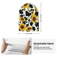 thumbnail image 2 of Lsque Cute Cow Print Sunflower D Pattern Knitted Beanie, Unisex Winter Hat, Knit Hat Winter Beanies Thick Fisherman Beanies Cuffed Plain Skull Caps, 2 of 6