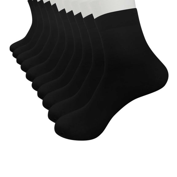 FAZVAOO Socks for Women Ankle Silk Thin Socks,Black 10 Pairs